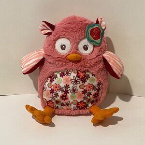 Demdaco Nat & Jules Evette Owl Plush Stuffed Animal Toy Pink Floral Soft Squishy